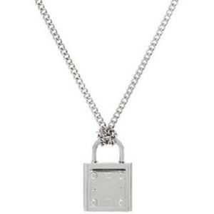 STAINLESS STEEL KEY LOCK CHARM PENDANT WITH 18 INCH CHAIN NWT STEEL BY DESIGN